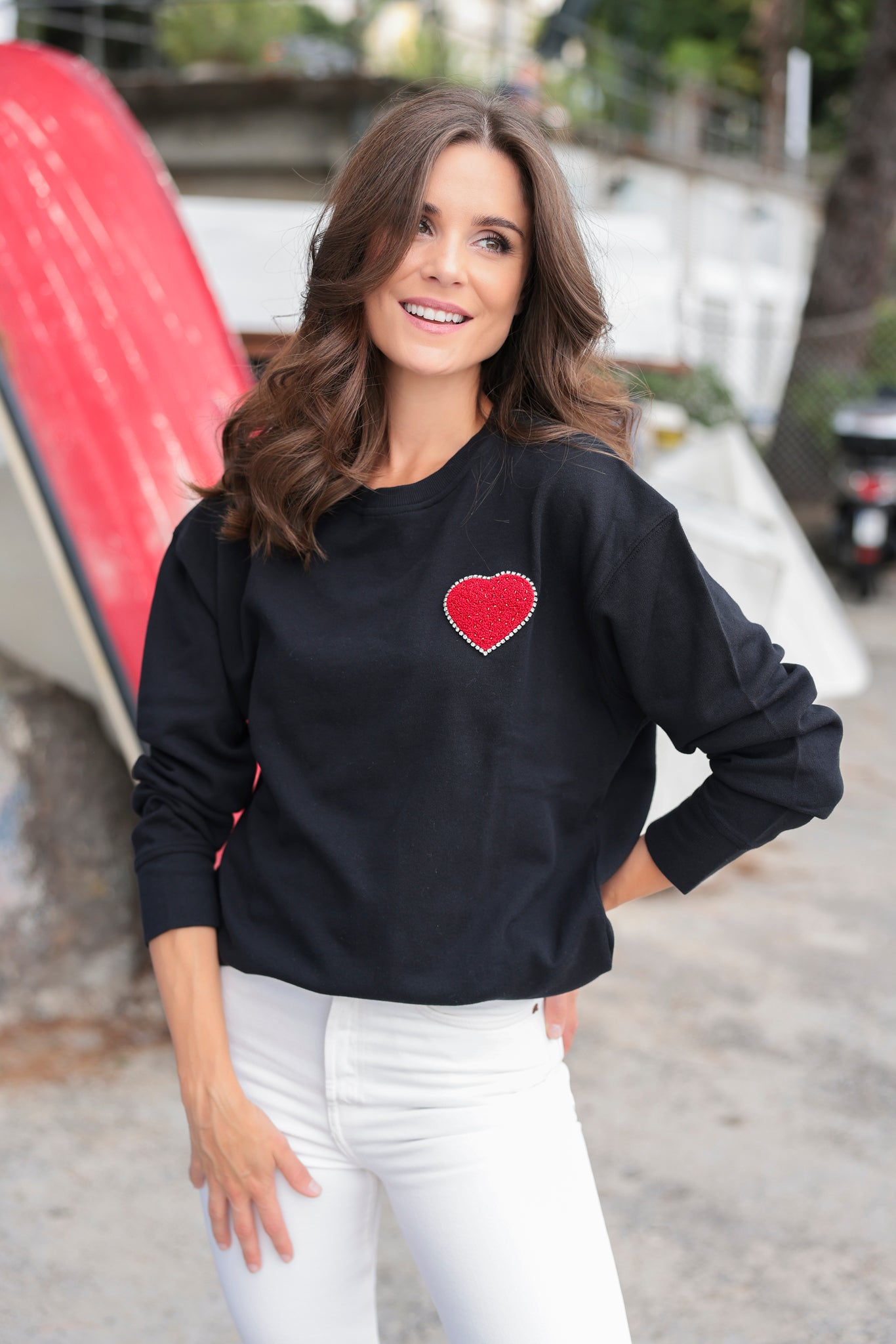 Heart Black Sweatshirt