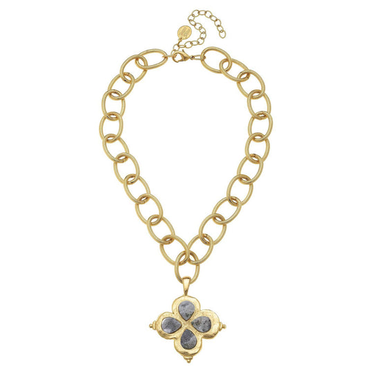 Labradorite Clover Necklace