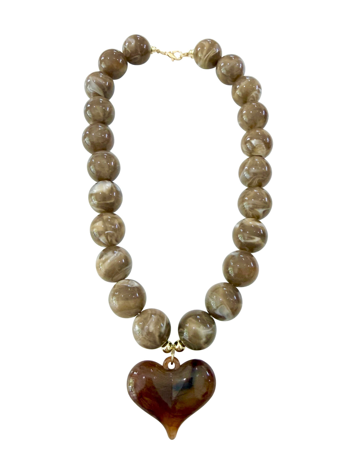 Mocha Kaiden Chunky Heart Necklace