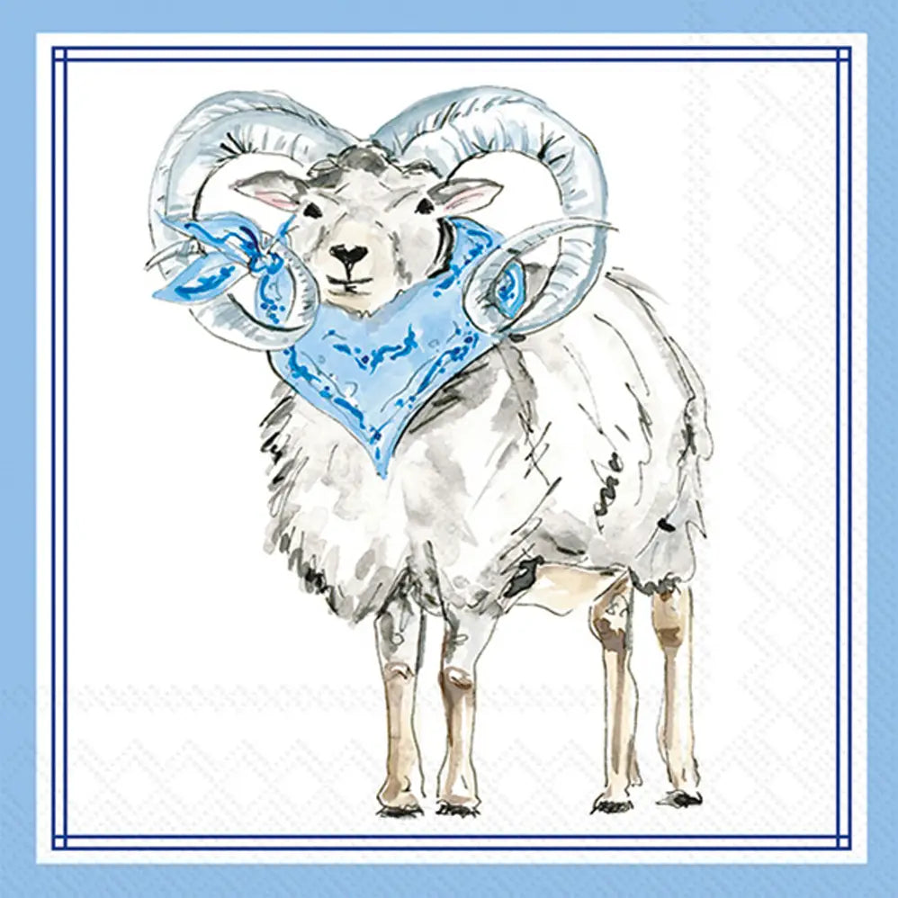 Blue Ram Cocktail Napkins