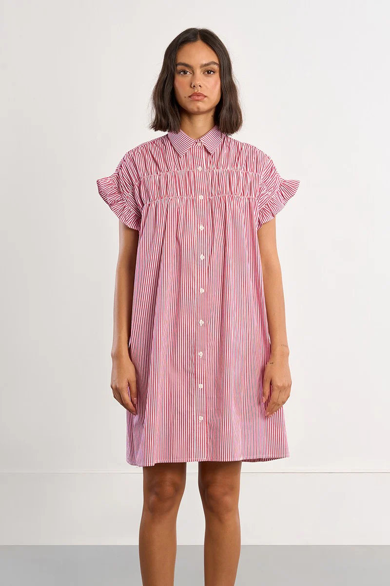 MB Red Stripe Shirt Dress
