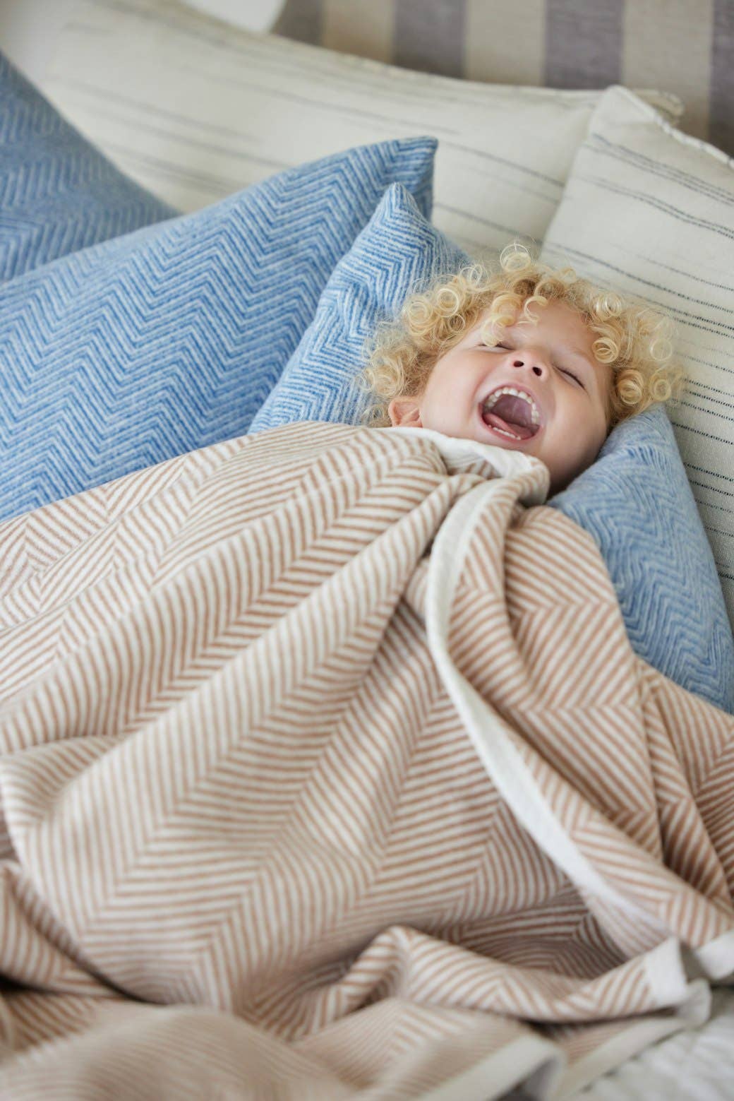 Tan Harborview Herringbone Blanket