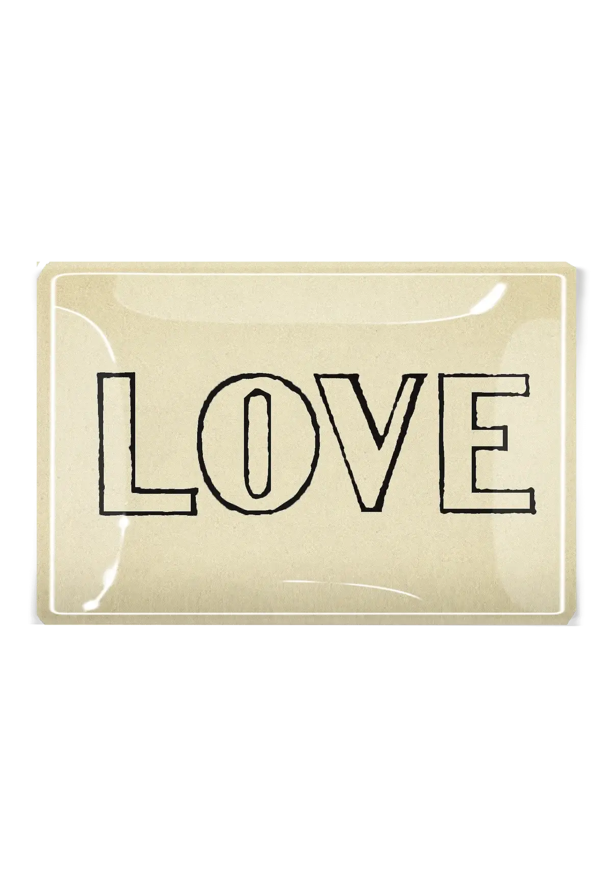 Love Outline Decoupage Glass Tray