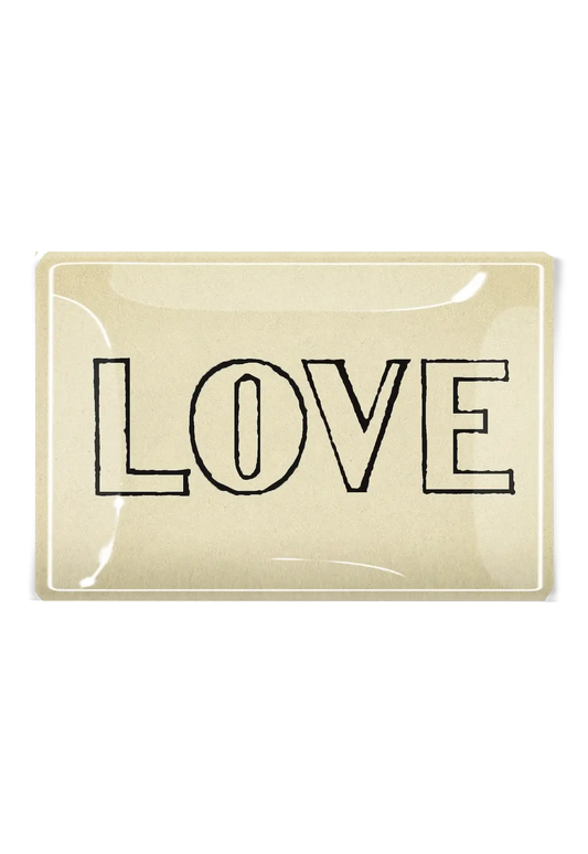 Love Outline Decoupage Glass Tray