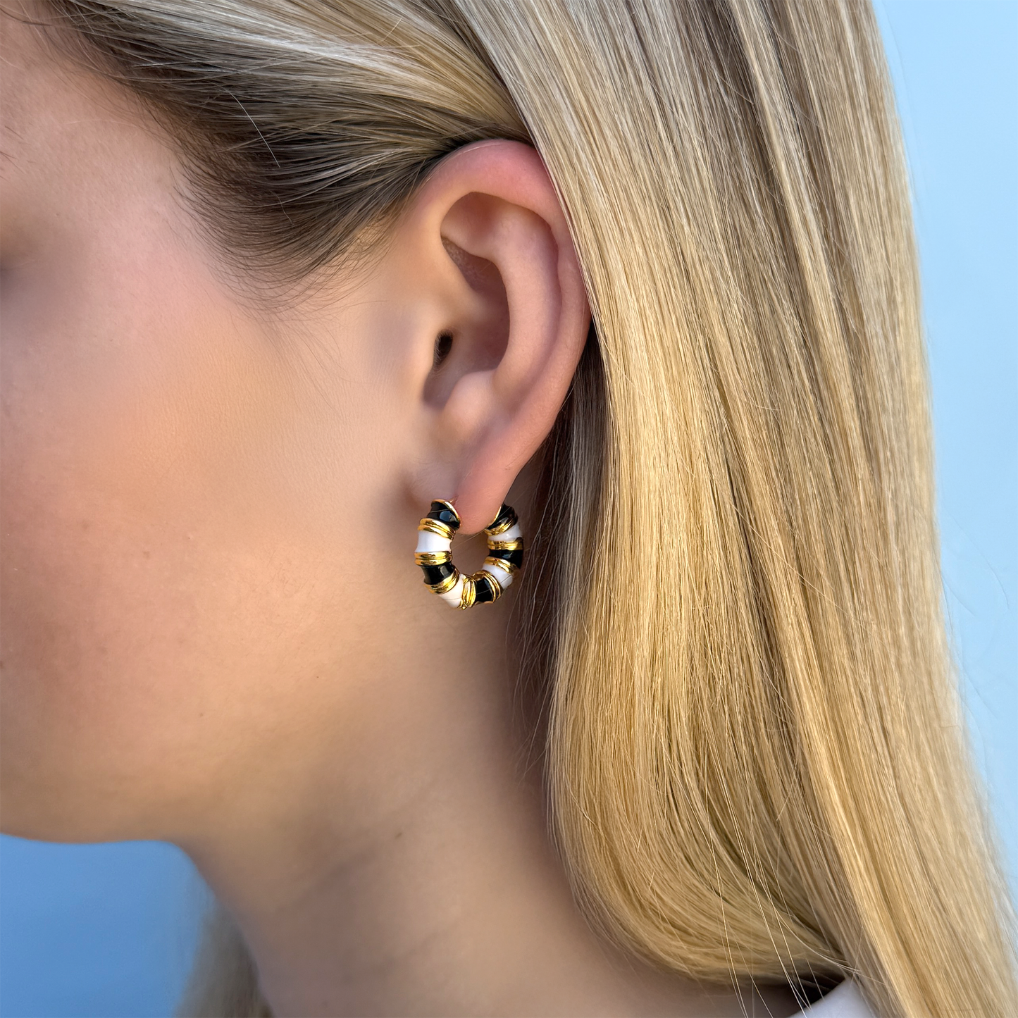 Stripe Hoop Earrings