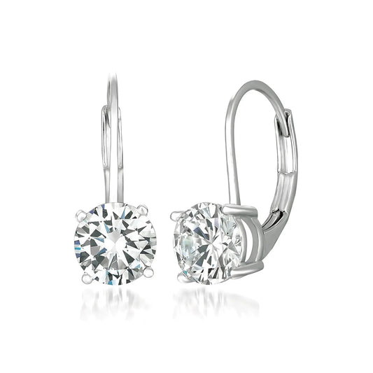 1ct Brilliant Cut Lever Back Drop Earrings in Platinum - 900224L00CZ