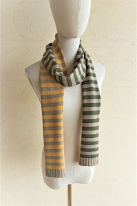 Striped Wool Blend Striped Scarf