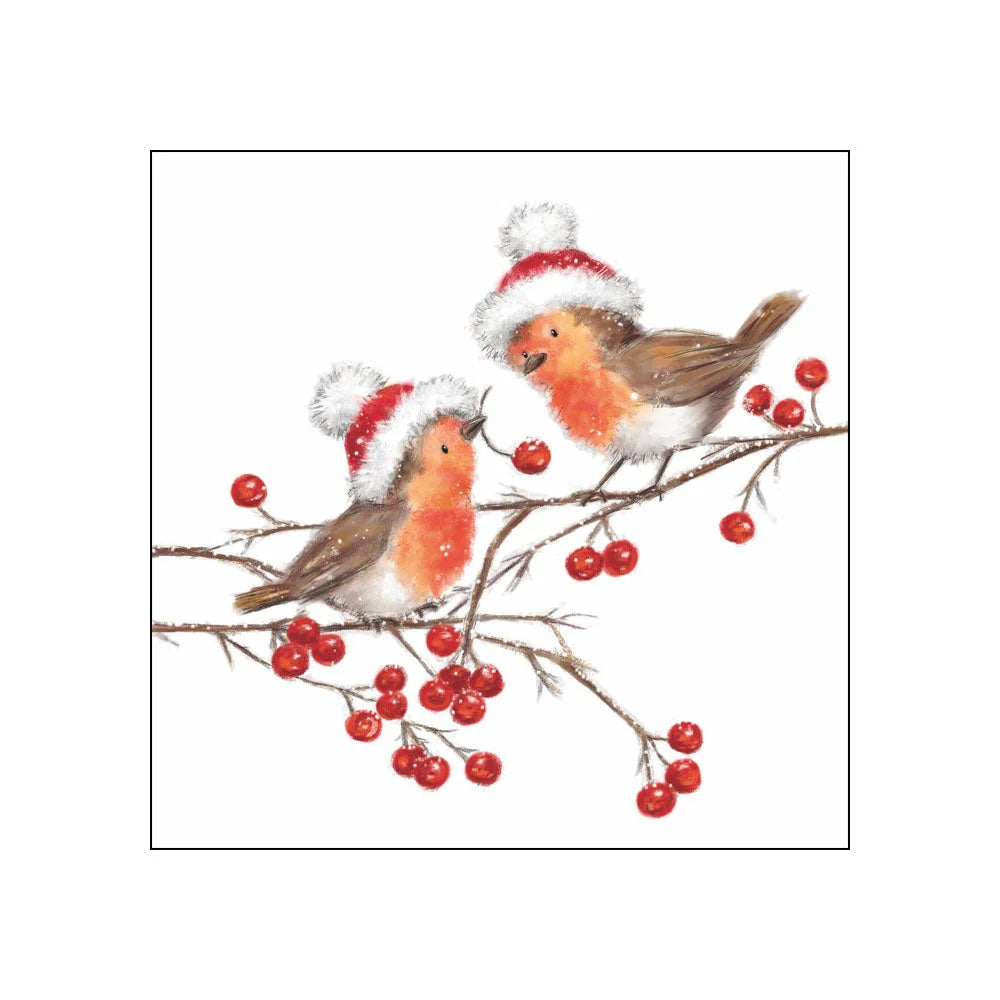 Christmas Robins Cocktail Napkins