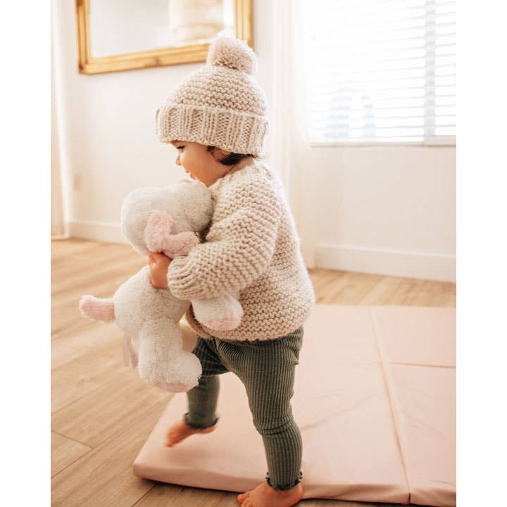 Natural Garter Stitch Cardigan Sweater