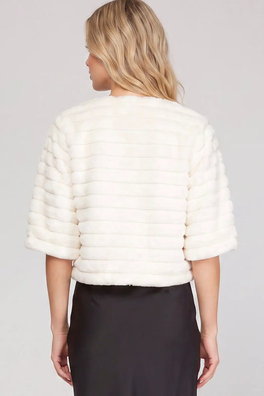 Ivory Fur Crop Jacket