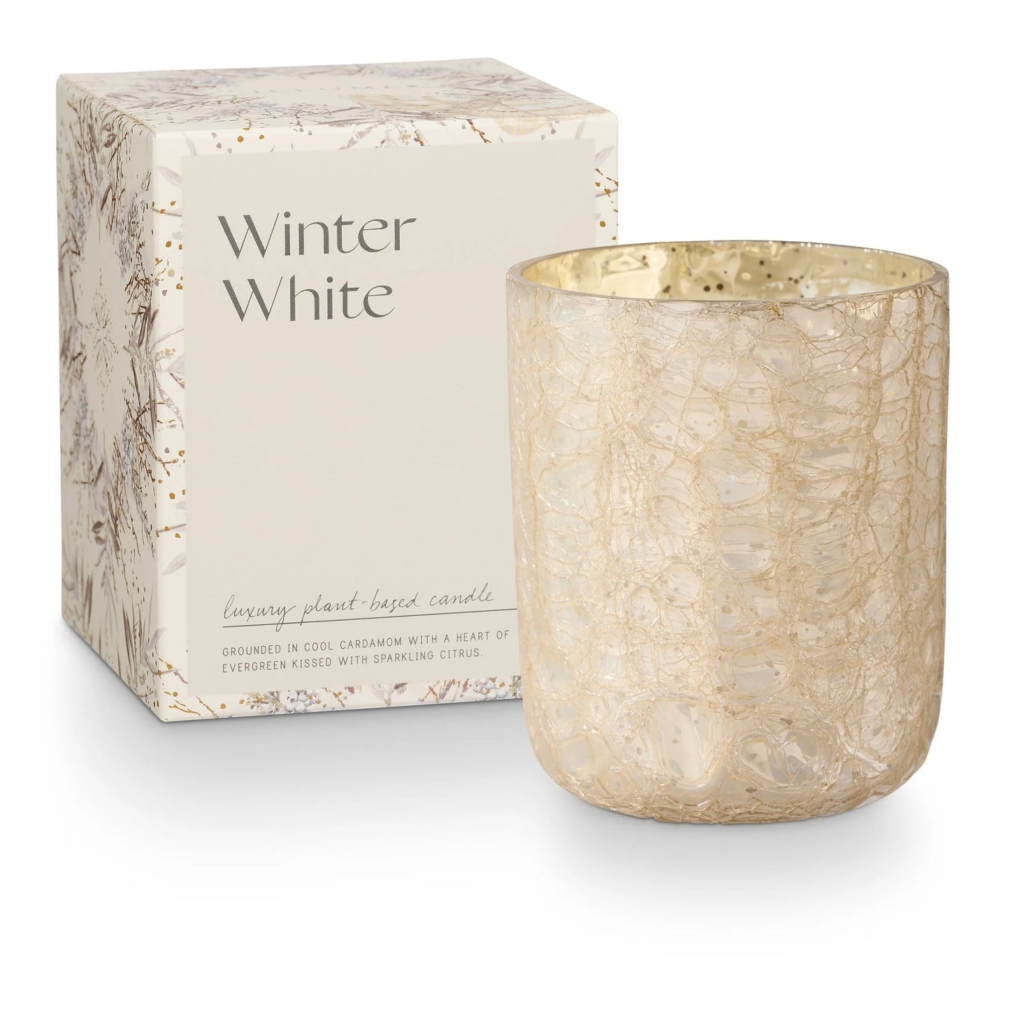 Winter White Sm Boxed Crackle Candle