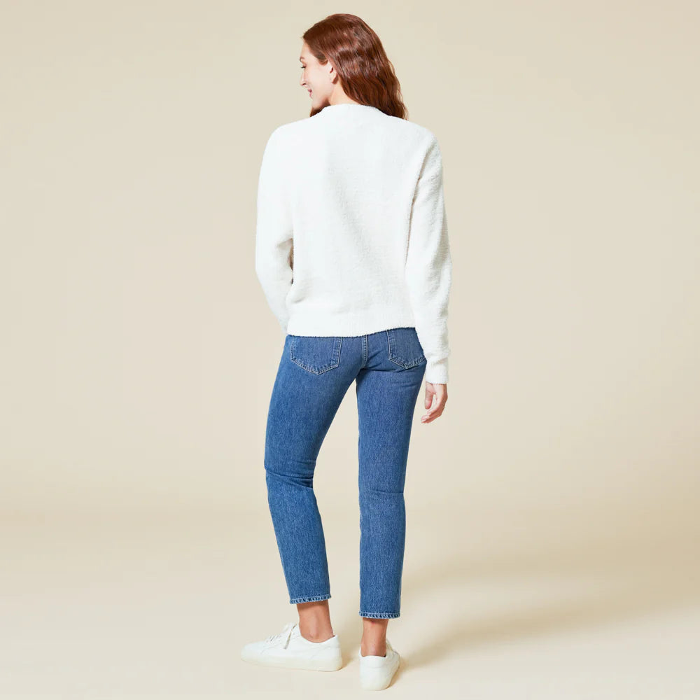 Almond Marshmallow Crop Cardigan