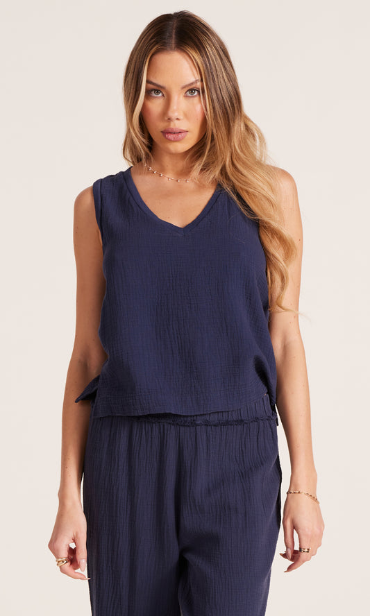 Seaside Rib Vneck Tank