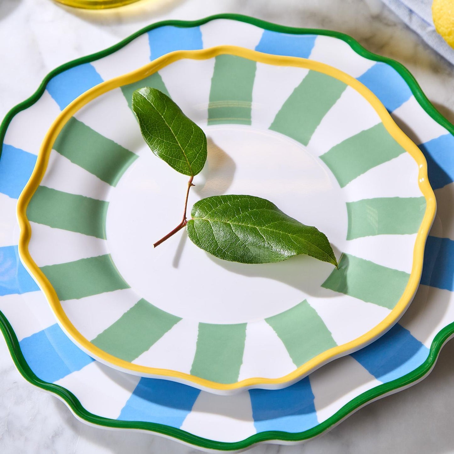 Blue Striped Dinner Plates