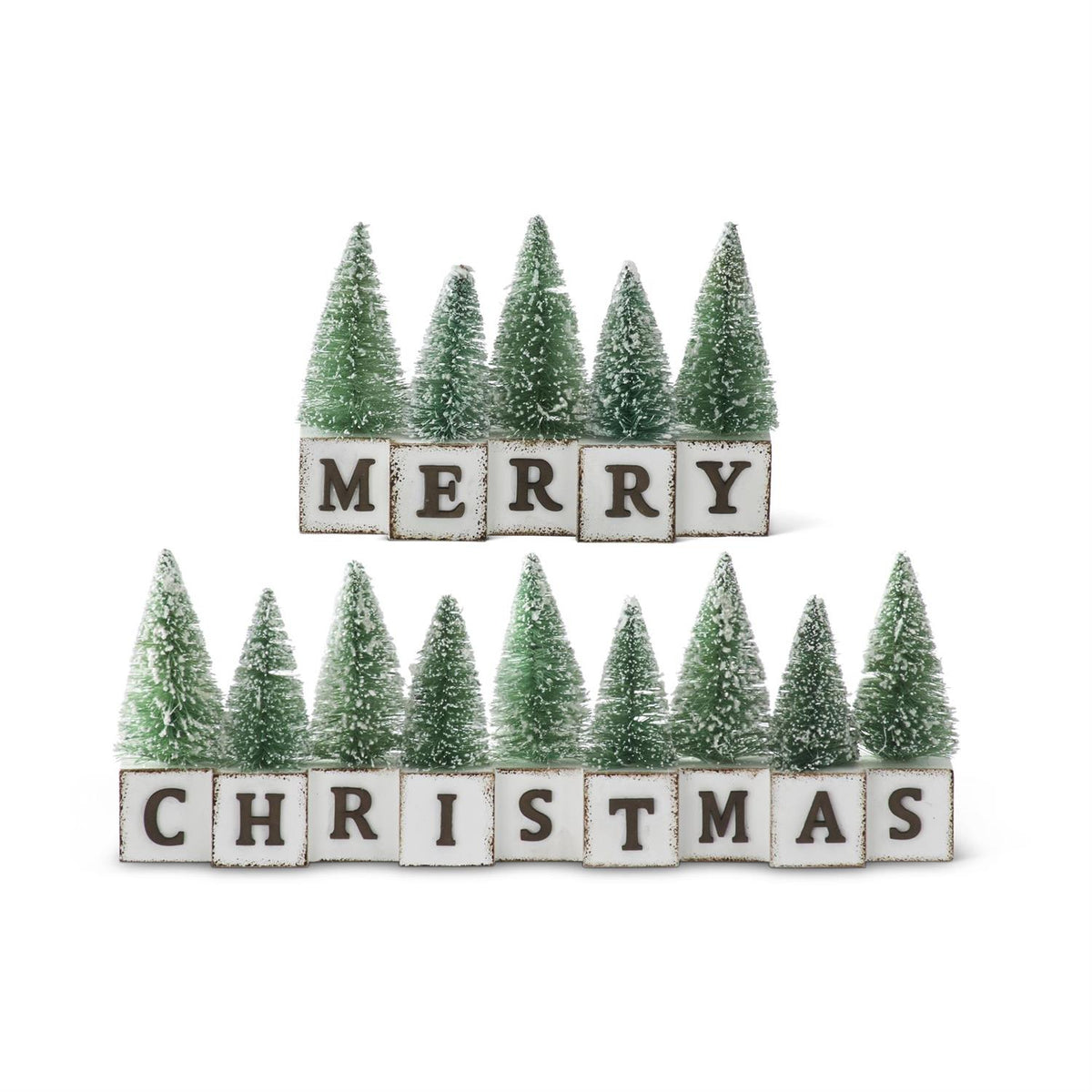 Merry Christmas Blocks w/Snowy Trees