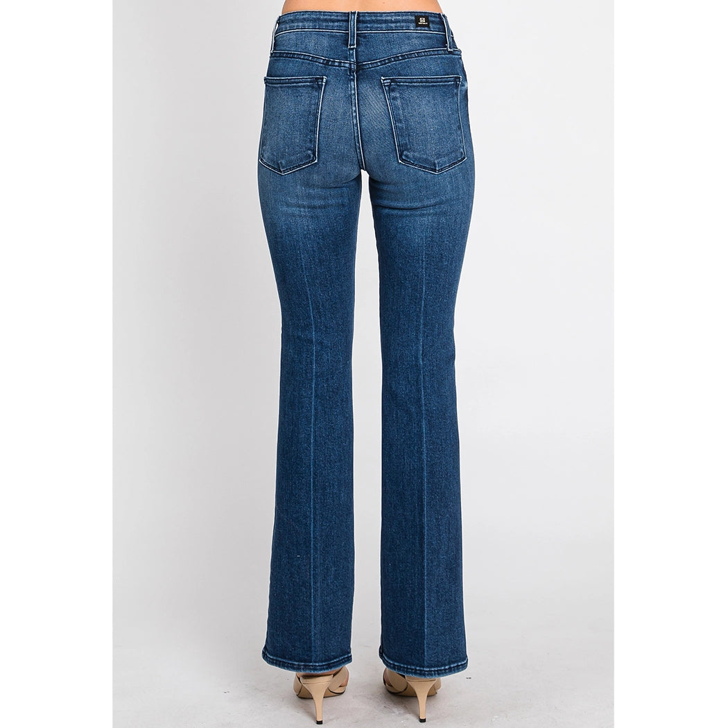 Bella Whisker with Crease Line Flare Jeans