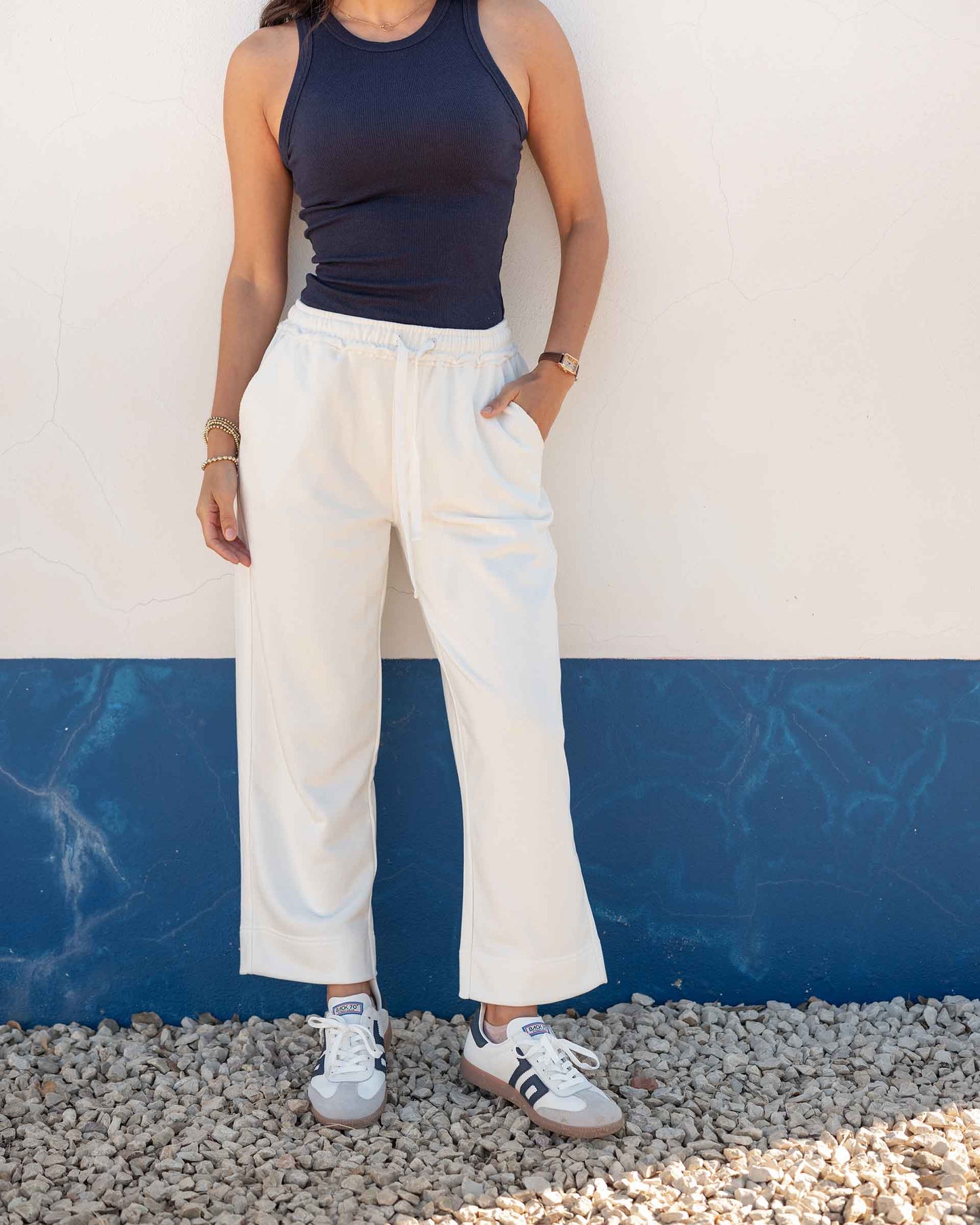 White Frenchie Wide Leg Pant