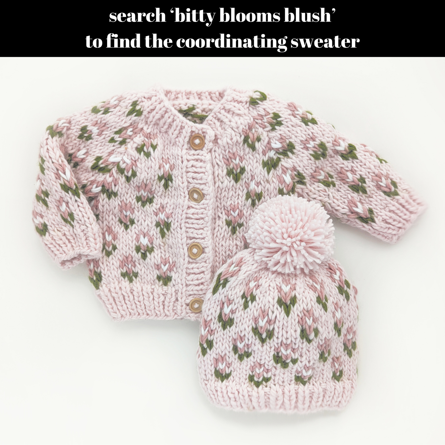 Bitty Blooms Blush Beanie Hat