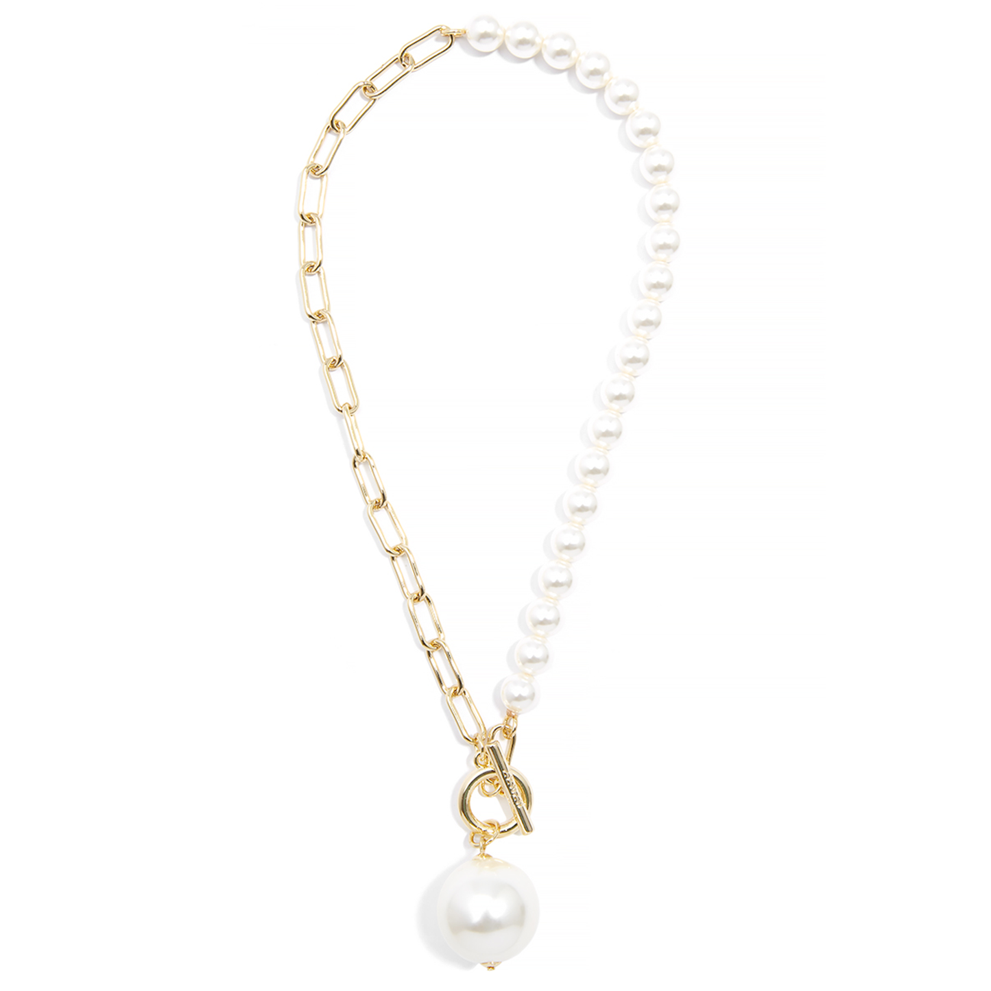 Chain and Pearl Pendant Necklace
