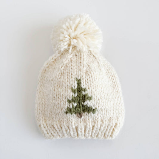 Cream Tree Knit Beanie