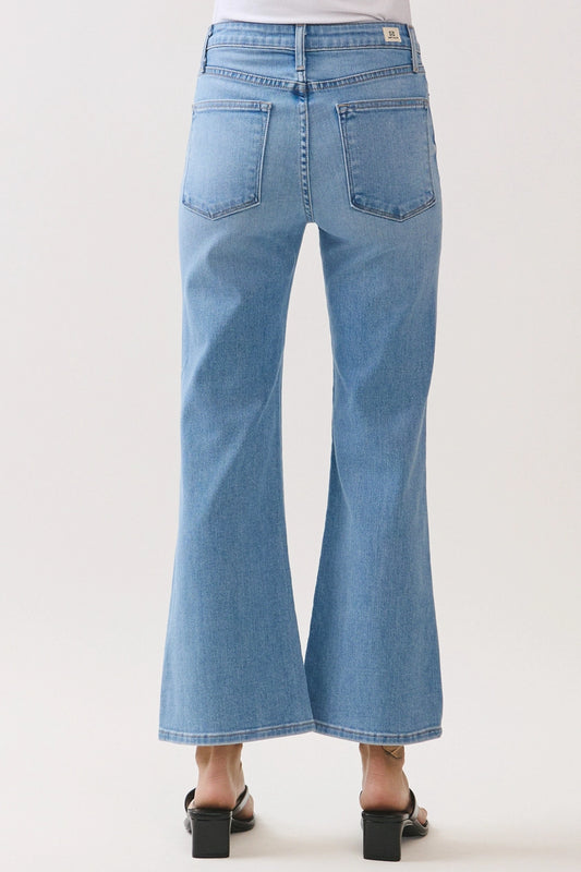 Light Denim Sicily Scissor Cut Crop Flare