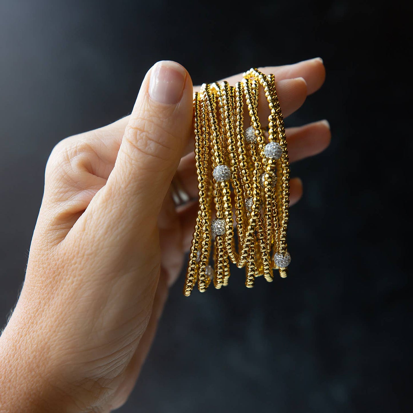 Gold Uno Beaded Bracelets