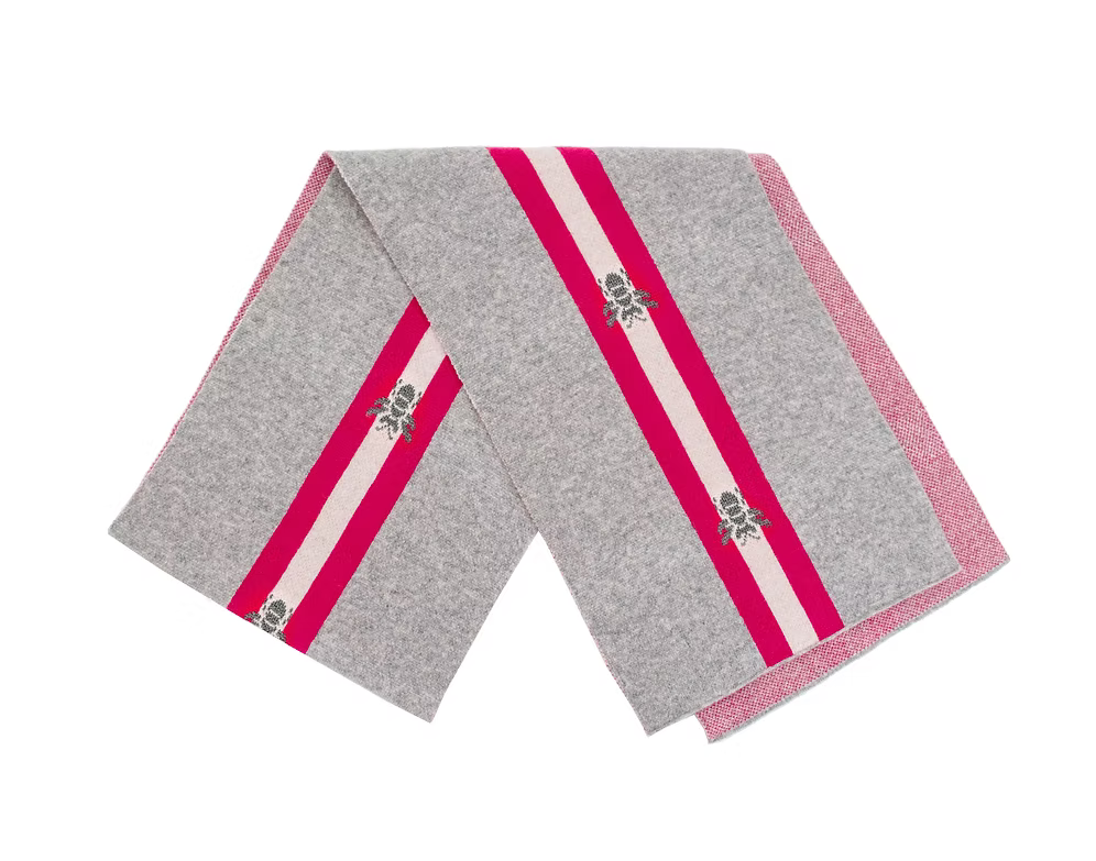 Pink Lurex Bee Line Scarf