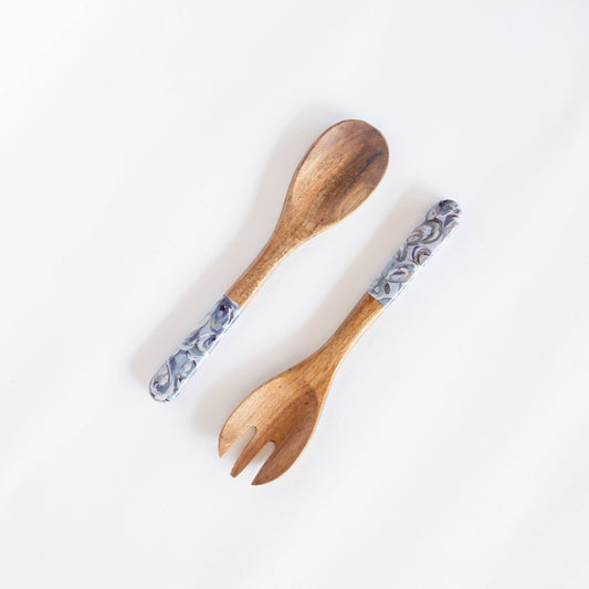 Pewter Shells Salad Utensils