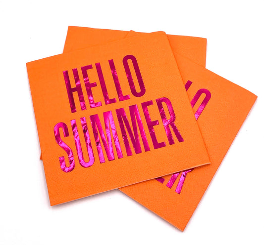 Hello Summer Orange Cocktail Napkins