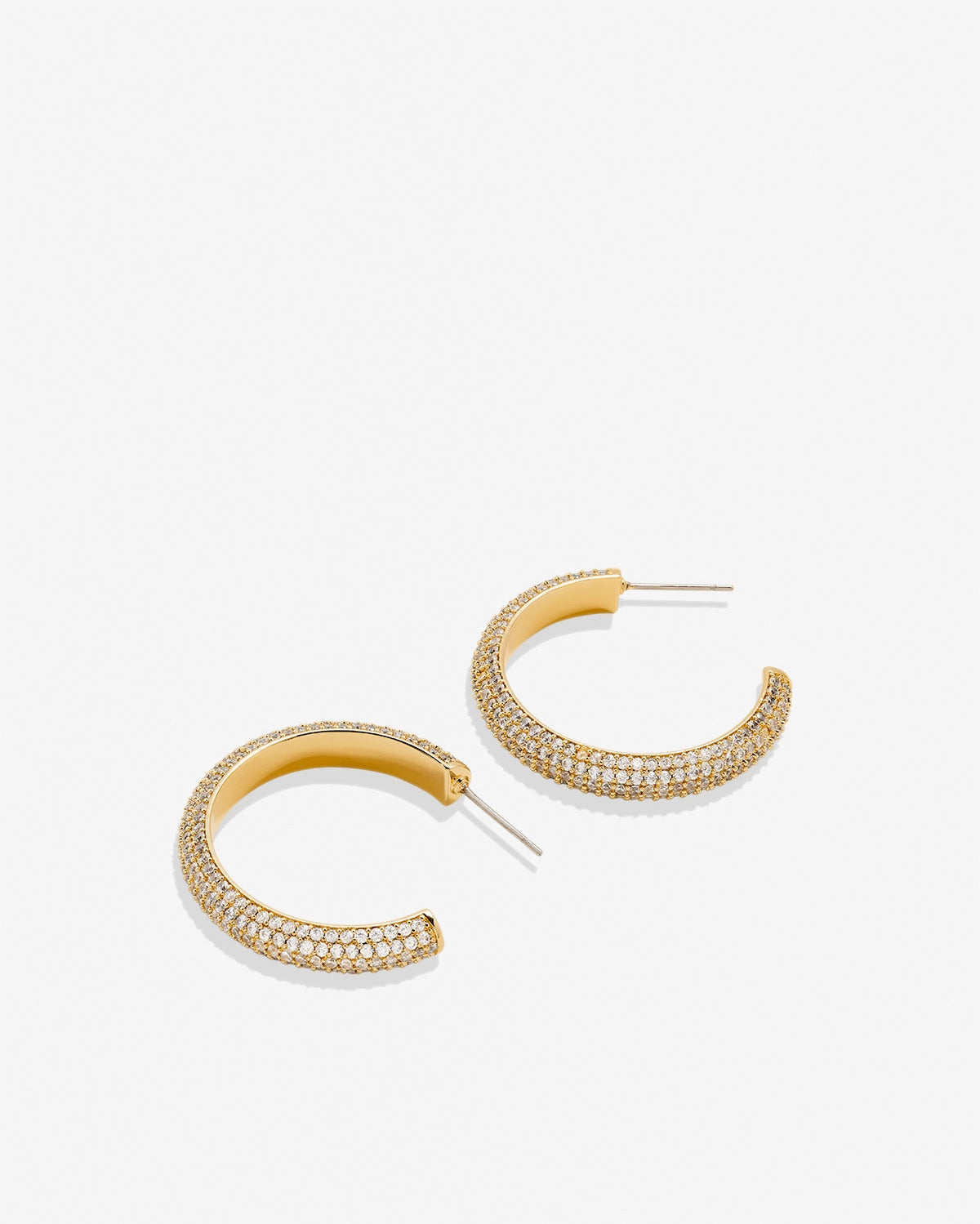 Unstoppable Pave Midi Hoop Earrings