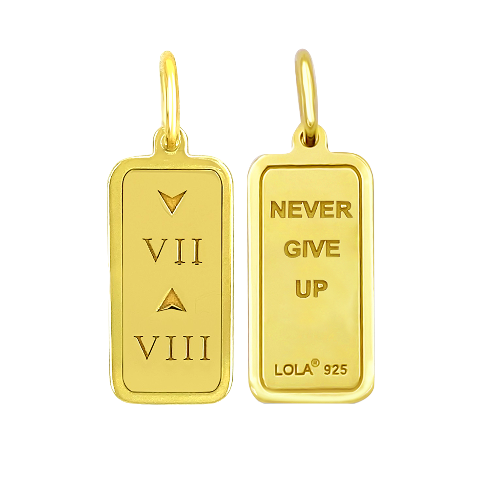 7 Down 8 Up Gold Medium Tag