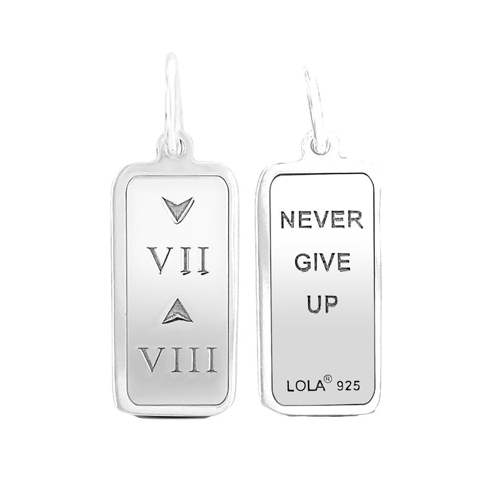 7 Down 8 Up Silver Medium Tag