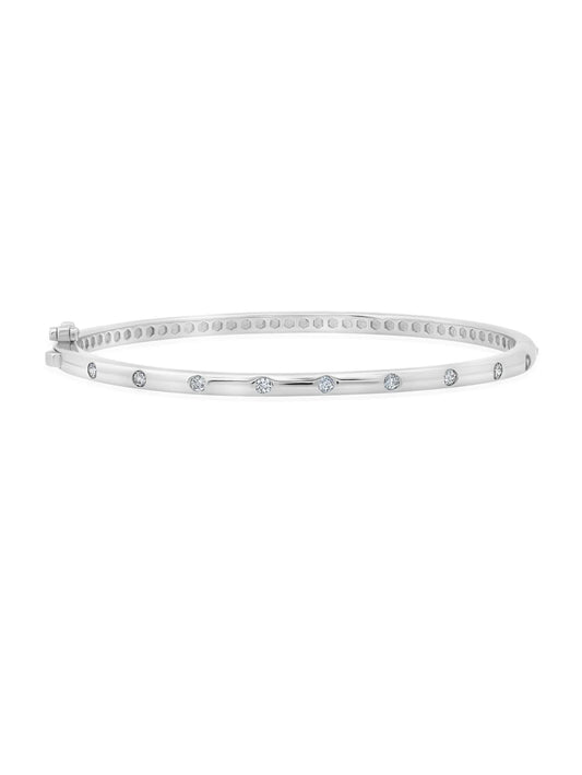 Brilliant Cut Round Flush Set Eternity Bangle Bracelet - 9012414B00CZ