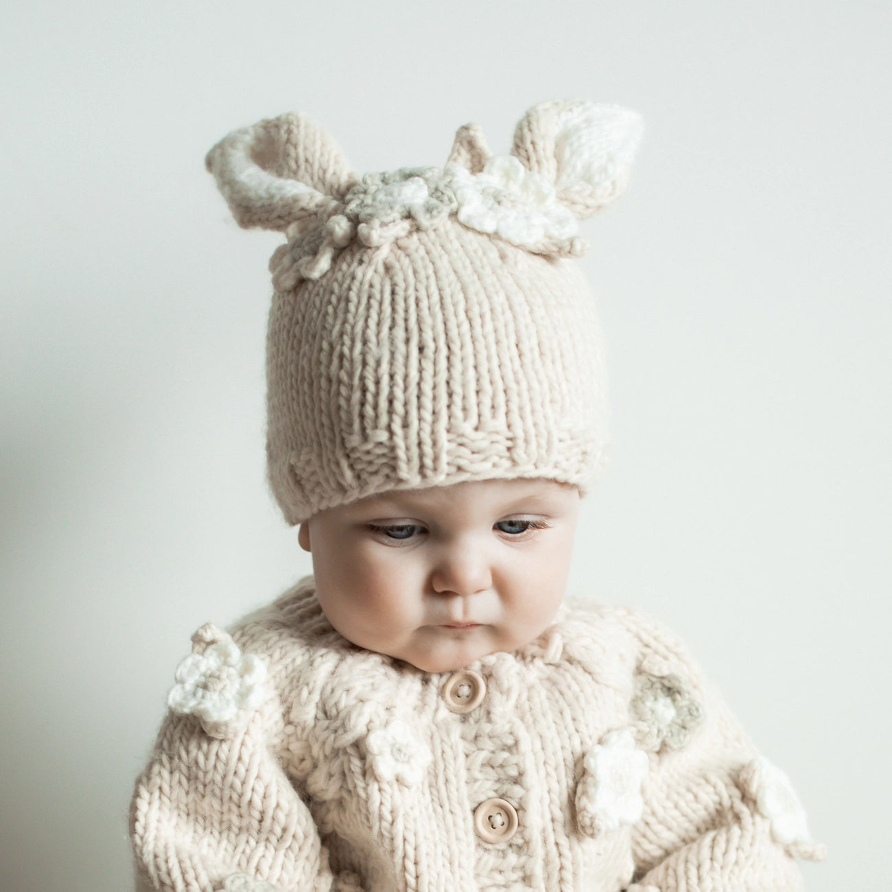 Natural Flower Bunny Beanie