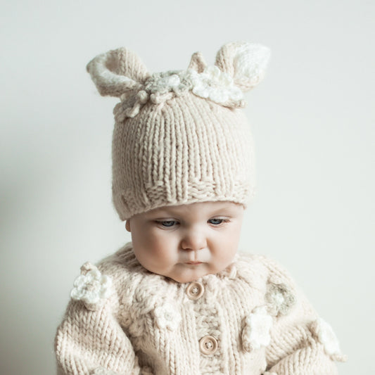 Natural Flower Bunny Beanie