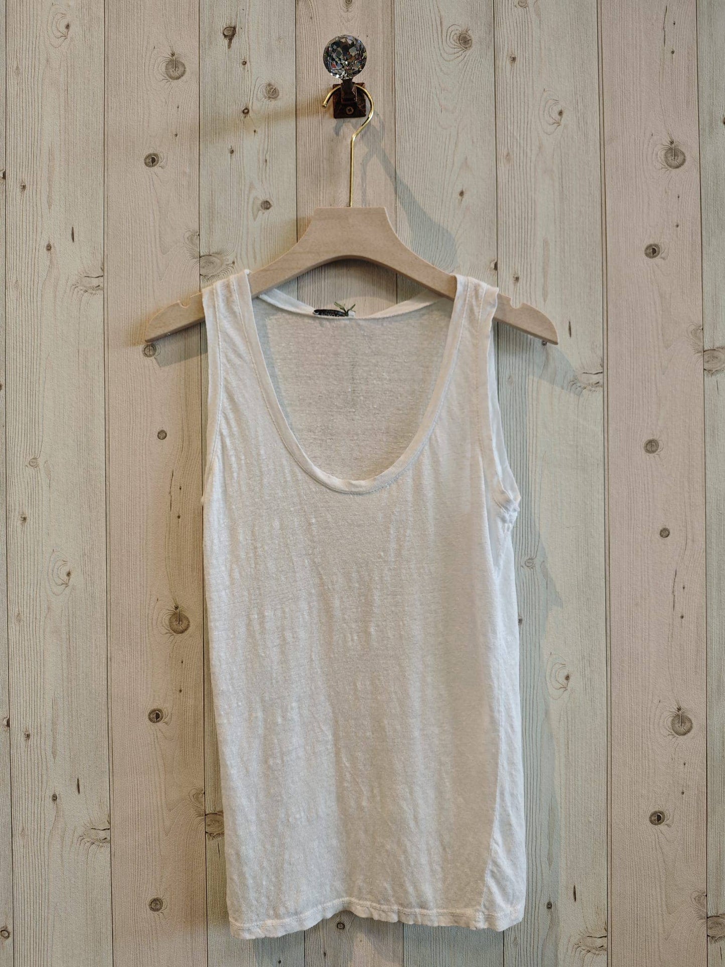 White Linen Tank Shirt