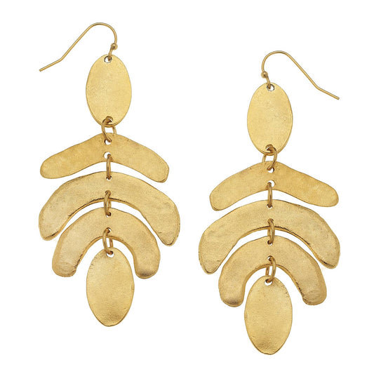 Gold Oval Curve Earrings