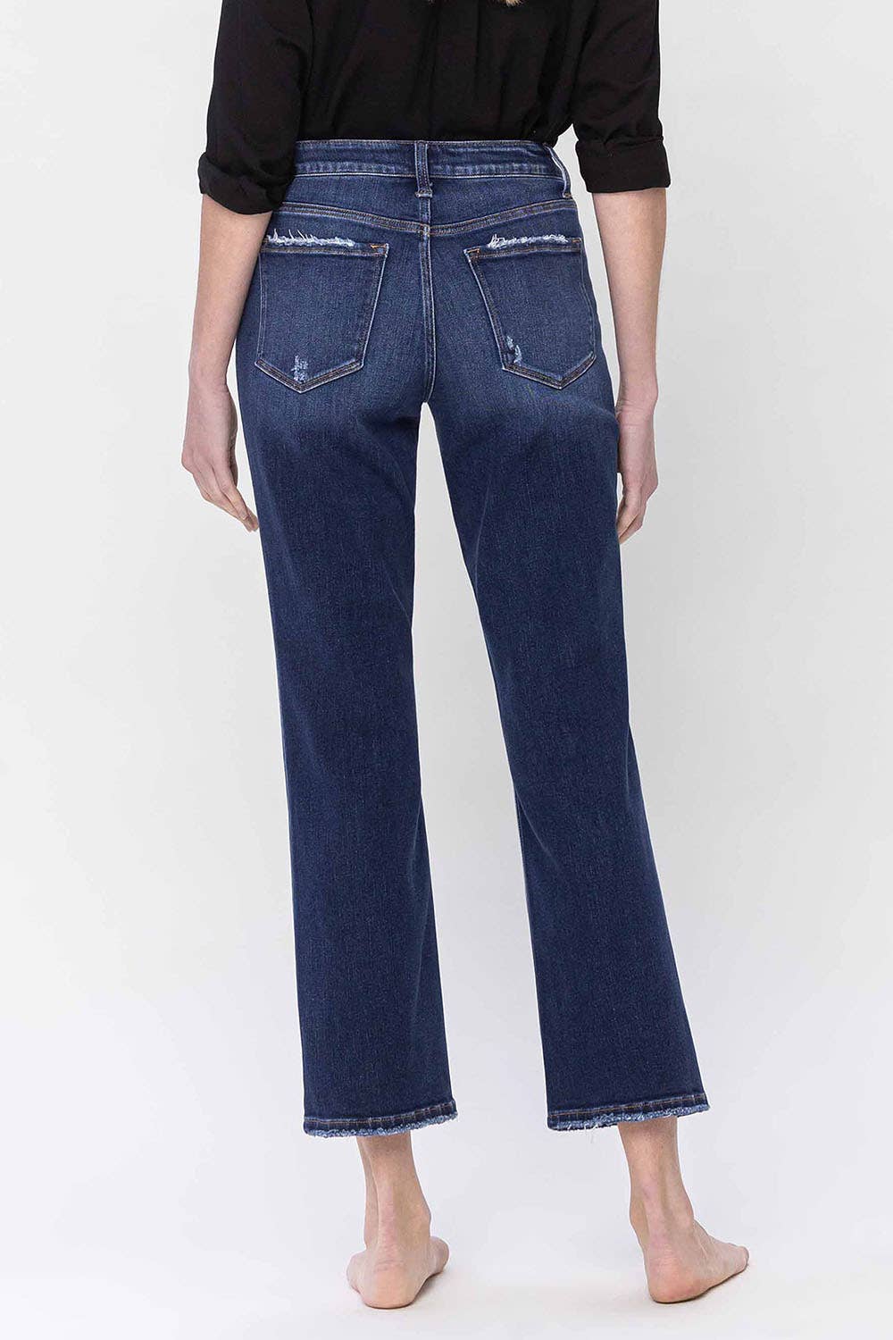 High Rise Ankle Straight Jeans F5289