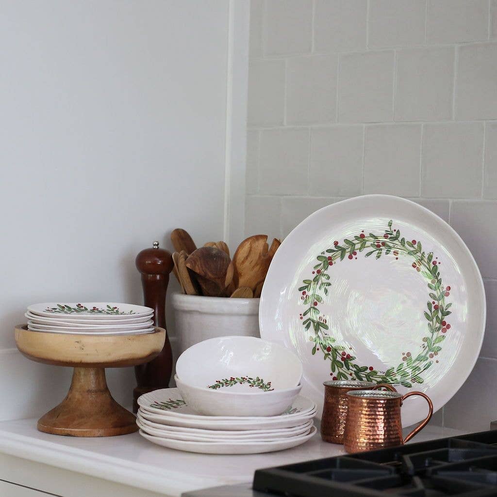 Christmas Wreath Large Serving Bowl
