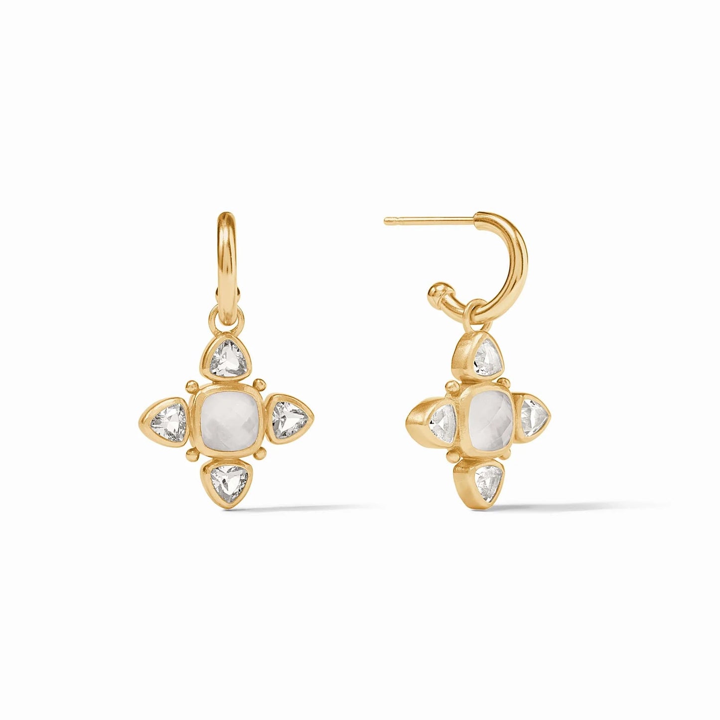 Aquitaine Clear Hoop Charm Earring