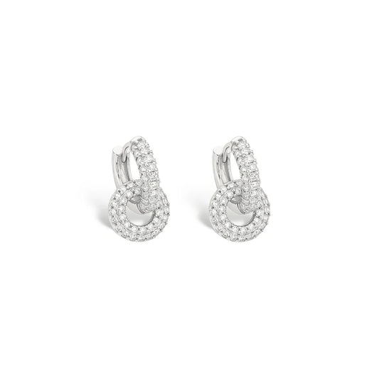 CZ Circle Huggie Earrings