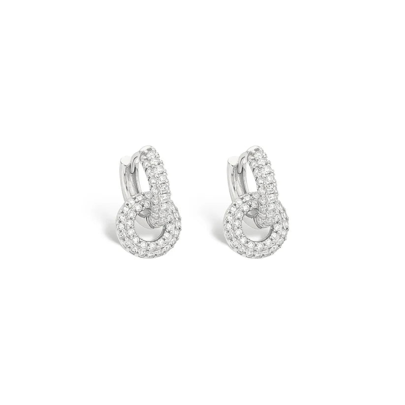 CZ Circle Huggie Earrings