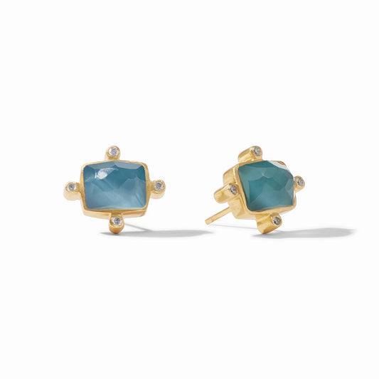 Clara Stud Peacock Blue