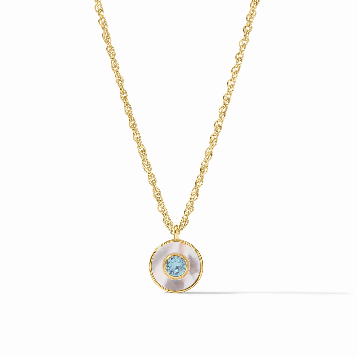 Colette Circle Delicate Blue Necklace