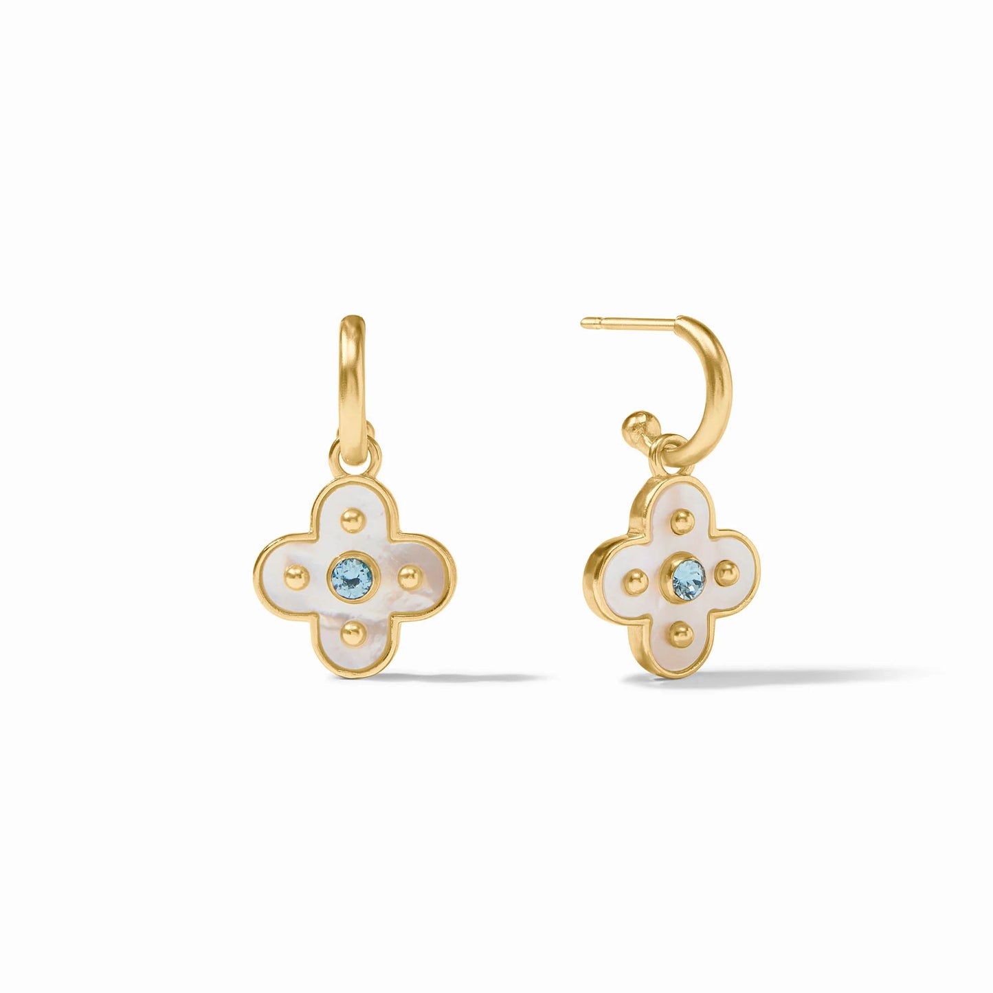 Colette Statement Hoop Charm Chalcedony Earrings