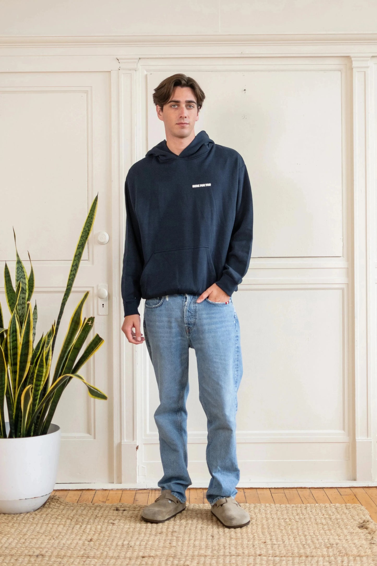 Here For You Navy Hoodie