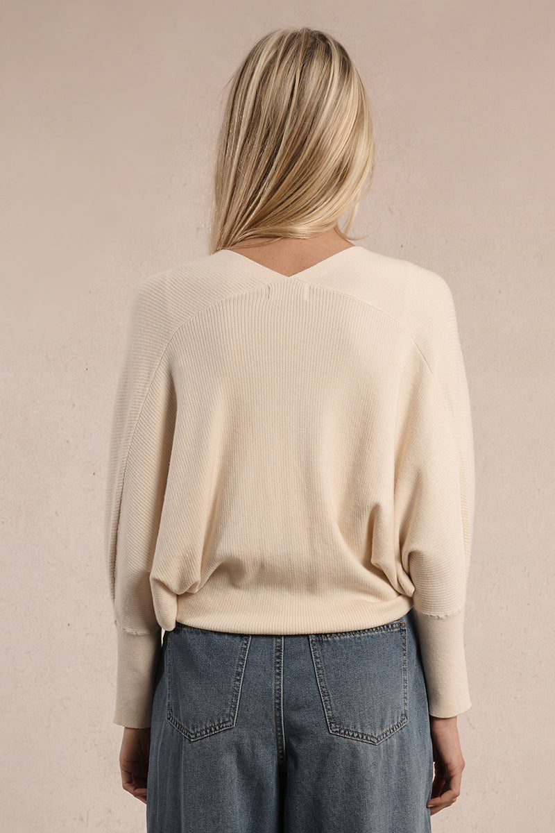 MB Cream Tie Front Sweater