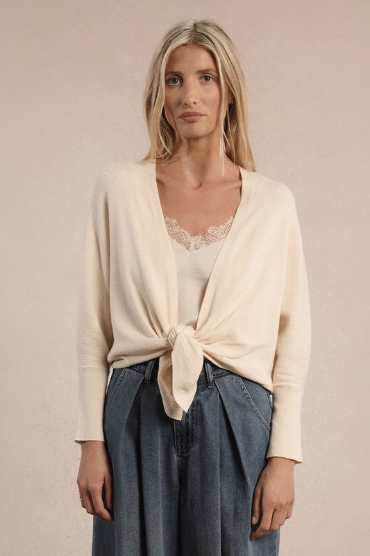 MB Cream Tie Front Sweater