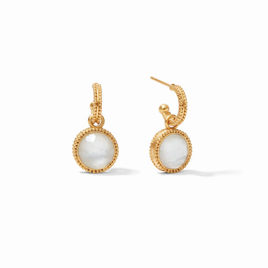 Fleur De Lis Clear Charm Earrings