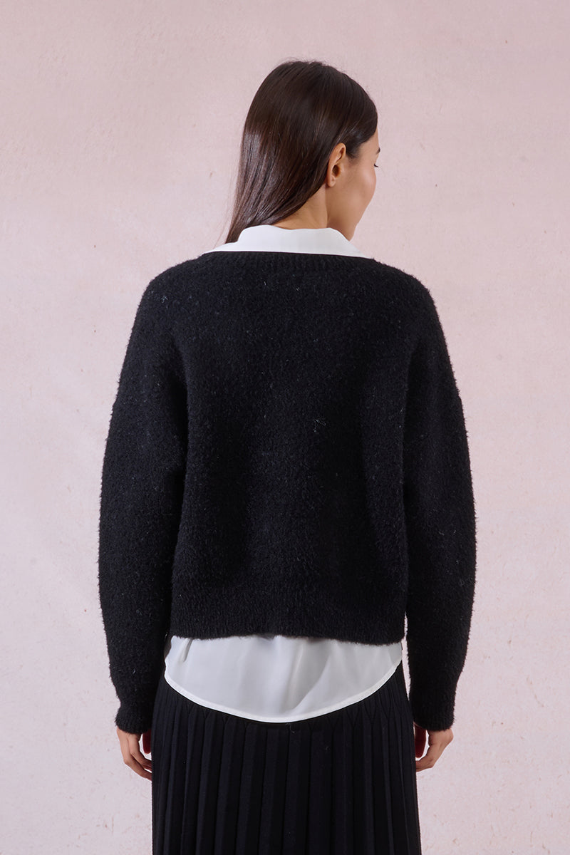MB Black Heart Cardigan Sweater
